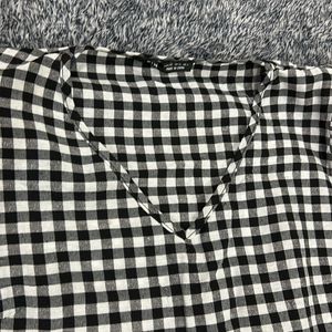 Cute Cotton top - Black And White Checked