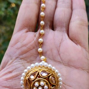 Pure Metal Pearl Traditional Maangtika 💝