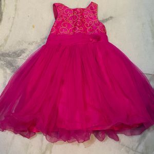 Magenta Net Frock (  Combo Discount Available))