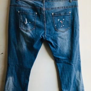 Flared Jeans With Patches