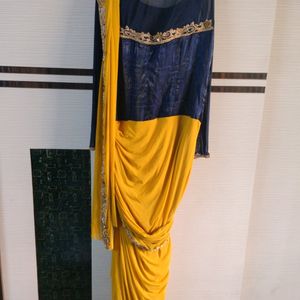 Heavy Embroidery Design Ready To Wear Saree