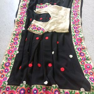 Party Wear Black Saree