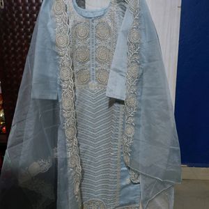 Organza Pakistani Kurta With Plazo Set