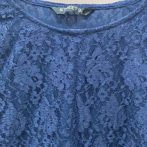 Women’s Navy Blue Lace Top