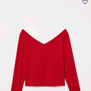 H&M Off Shoulder Red Top