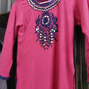 Mirror Work Kurti Wid Dupatta