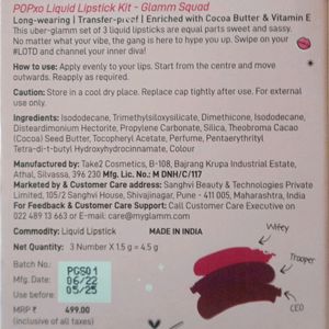 Popxo Myglam Lipstick Kit