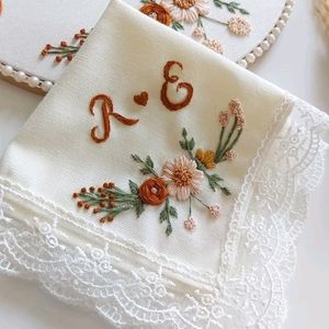 Hand Embroidered Name Hankercheif