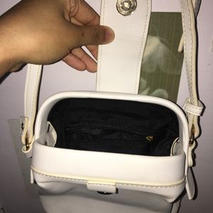 White Clutch With Adjustable Strap