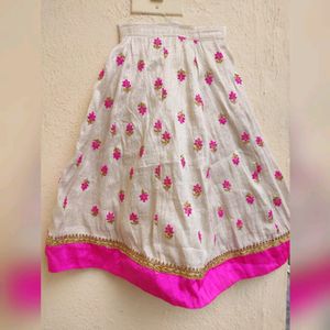 Lehengaa #kidswear Pink And White Colour