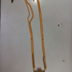 Artificial Gold Plated Mangalsutra With Earrings