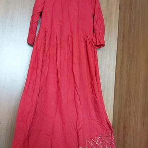 Red Gown With Dupatta