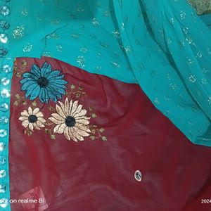 Beautiful Flowers Design Saree