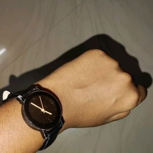 Midnight Black Leather Watch 🖤⌚