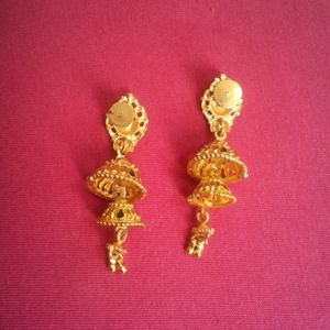 New Gold Plated Double Layer Jhumki Unused