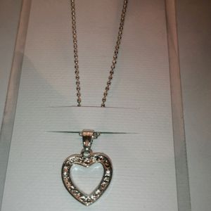 Heart Shaped Hollow Pendant With Chain