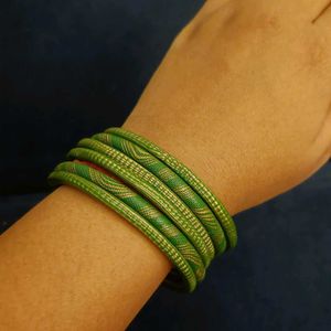 Green Ethnic Bangles