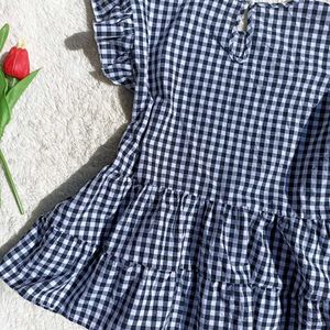 Ruffled Gingham Tiered Top