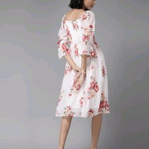 Aesthetic Floral Cute Stretchable Midi Dress