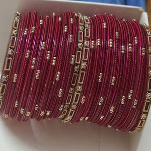 Glass  Bangles Pink