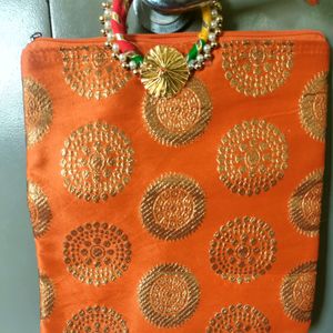 Orange Potli Ethnic Bag