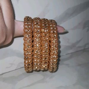 Golden Glitter Bangles For Women