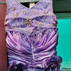 Lavender Colour Princess Gown For Women