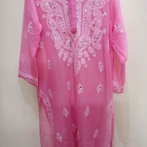 Rosey Pink Chikankari Kurta