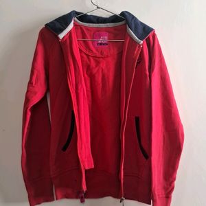 Red Zipped Hoodie