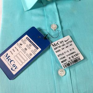 Men Formal Shirt Sky Blue Solid Color Offices Wear