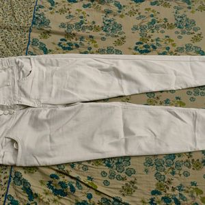 High Waisted White Denim