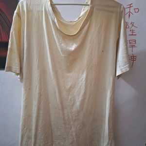 Cream [M] Size Oversized T-shirt