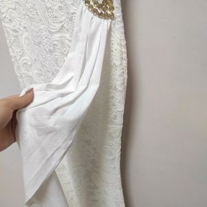 White Lacework Maxi Dress