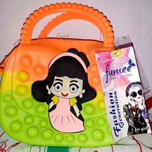 Cute Doll Print Sling Bag For Kids