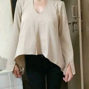 Casual Regular Beige Top