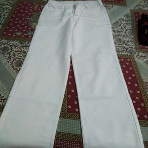 white straight leg jeans