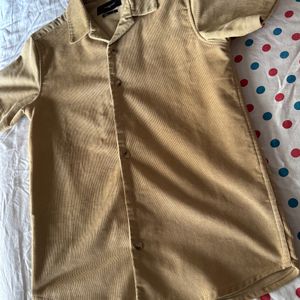 Corduroy Textured Khaki Shirt