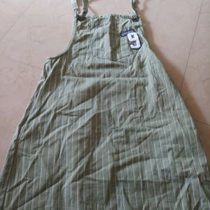 Striped Slim Fit Dungaree Dress