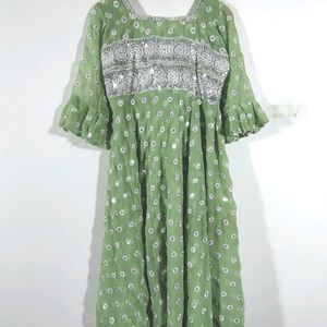 Mint Green With Silver Kurta (Women's)