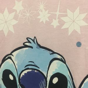 LILO And STITCH HEART PRINT Baby Pink T-shirt