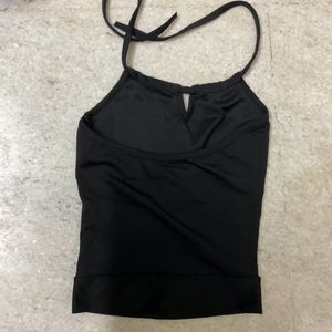 Black Backless Crop Top