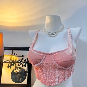 Blush Velvet Corset Top