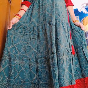 Long Kurti With Full Flare In Good Condition