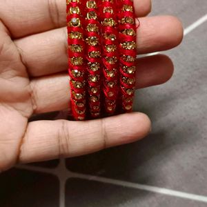 3 Sets Of Beautiful Silk Thread Bangles