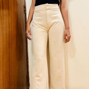 Cream Color Smooth Formal Pants