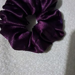 Purple Satin Scrunchies Hand Made With Love