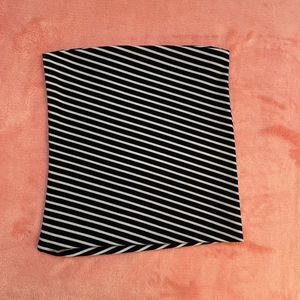 Black And White Striped Tube Top