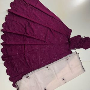 Burgundy Lehenga Blouse N Dupata