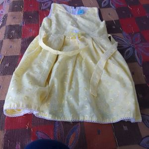 (Free Delivery) Yellow  Dresses For Baby Girl