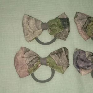 2 Pair Hair Bow Rubber Bands🎀+freebie